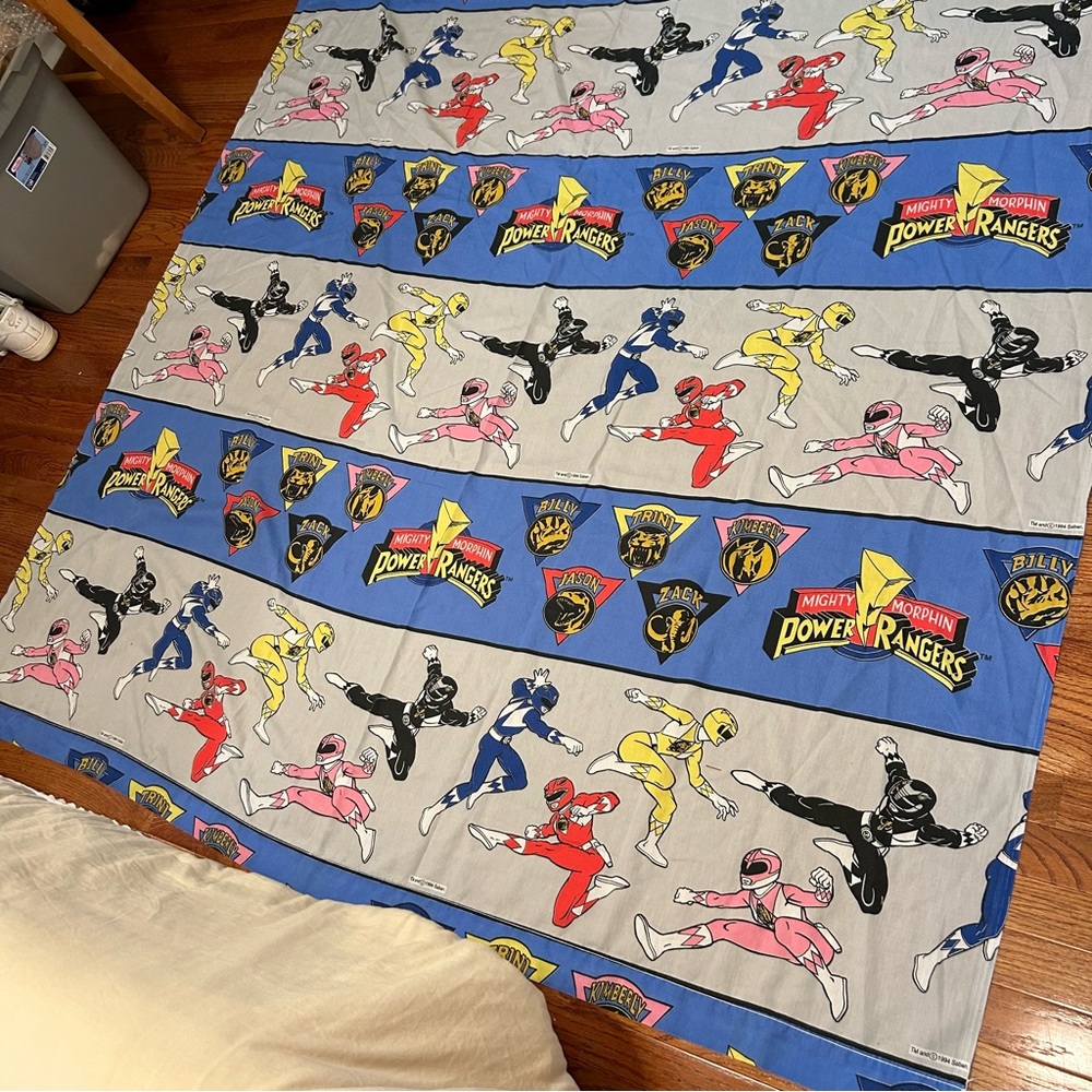 Vintage POWER RANGERS Twin Flat Sheet Sweet Find!! - Picture 5 of 6